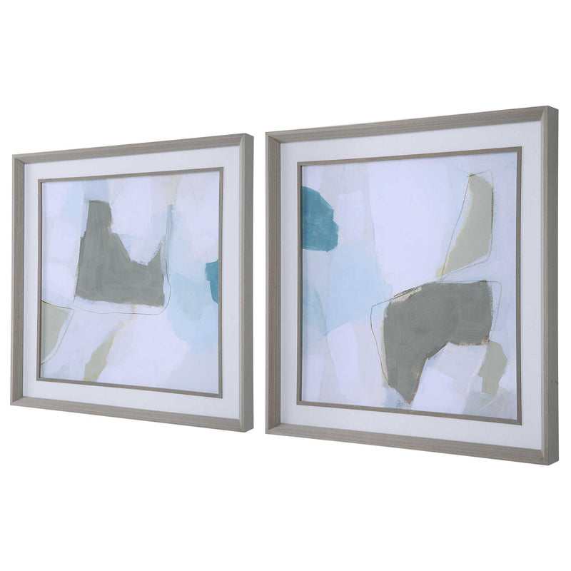 Uttermost Mist Shapes Framed Prints Set/2