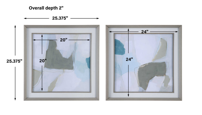 Uttermost Mist Shapes Framed Prints Set/2