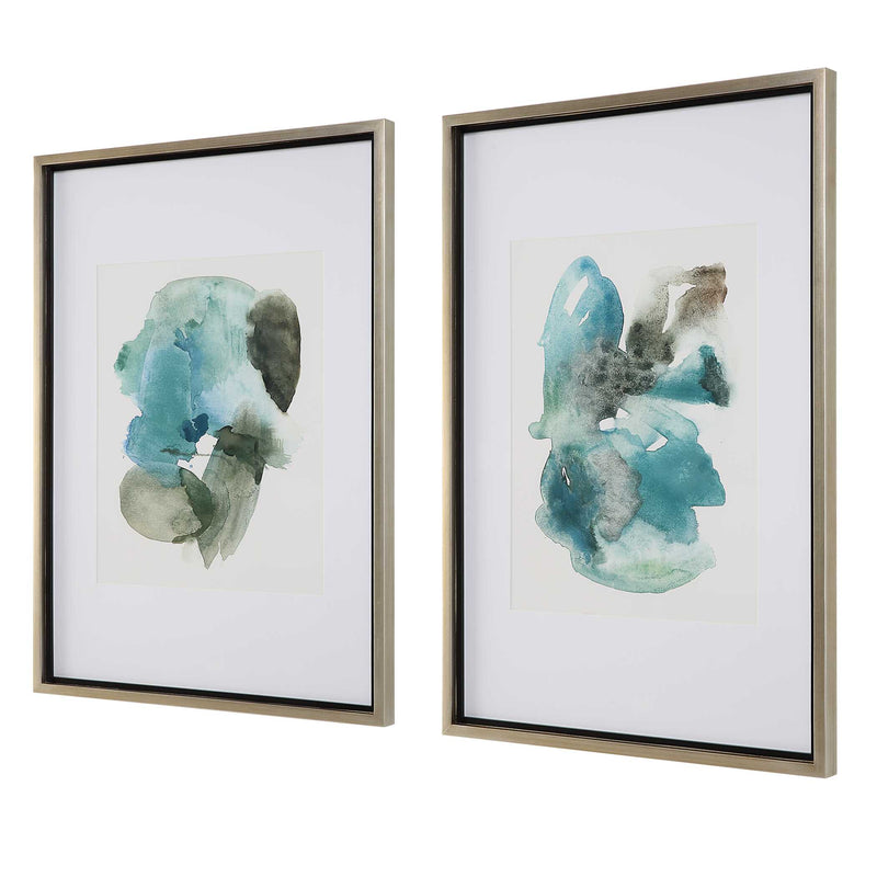 Uttermost Blueprints Watercolor Prints Set Of 2