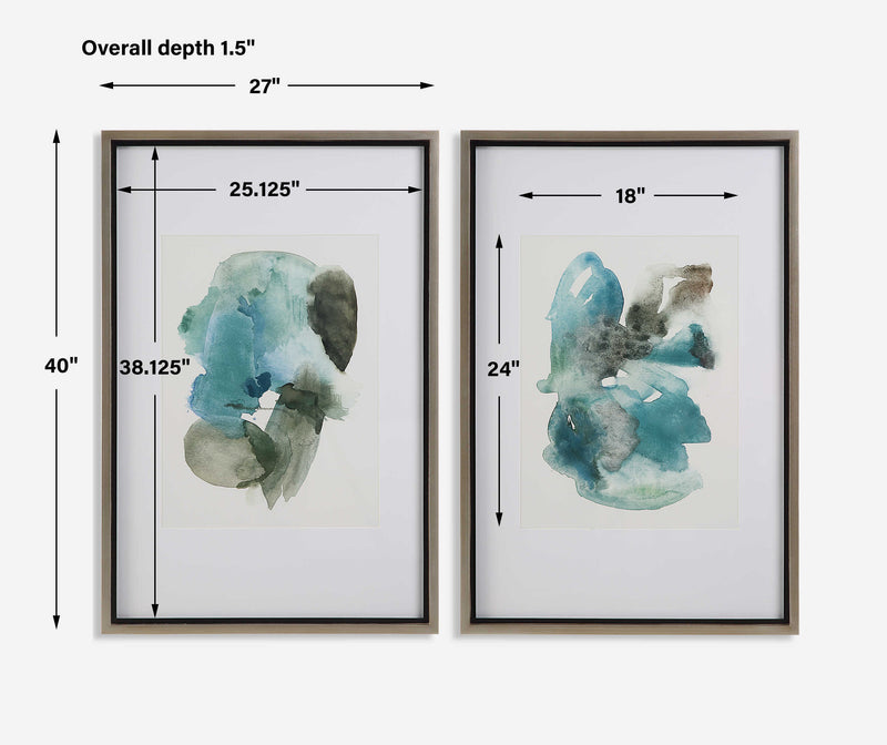 Uttermost Blueprints Watercolor Prints Set Of 2