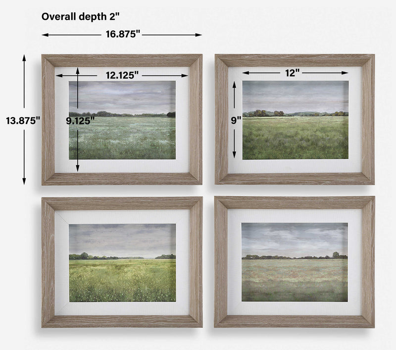 Uttermost Quiet Meadows Framed Prints Set/4