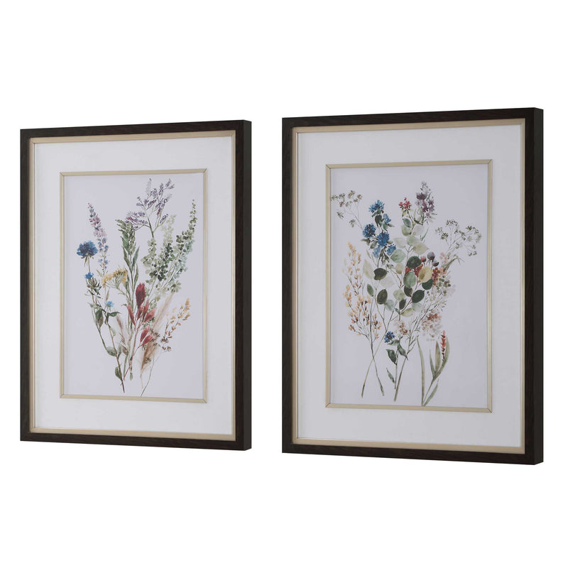 Uttermost Delicate Flowers Framed Prints Set/2