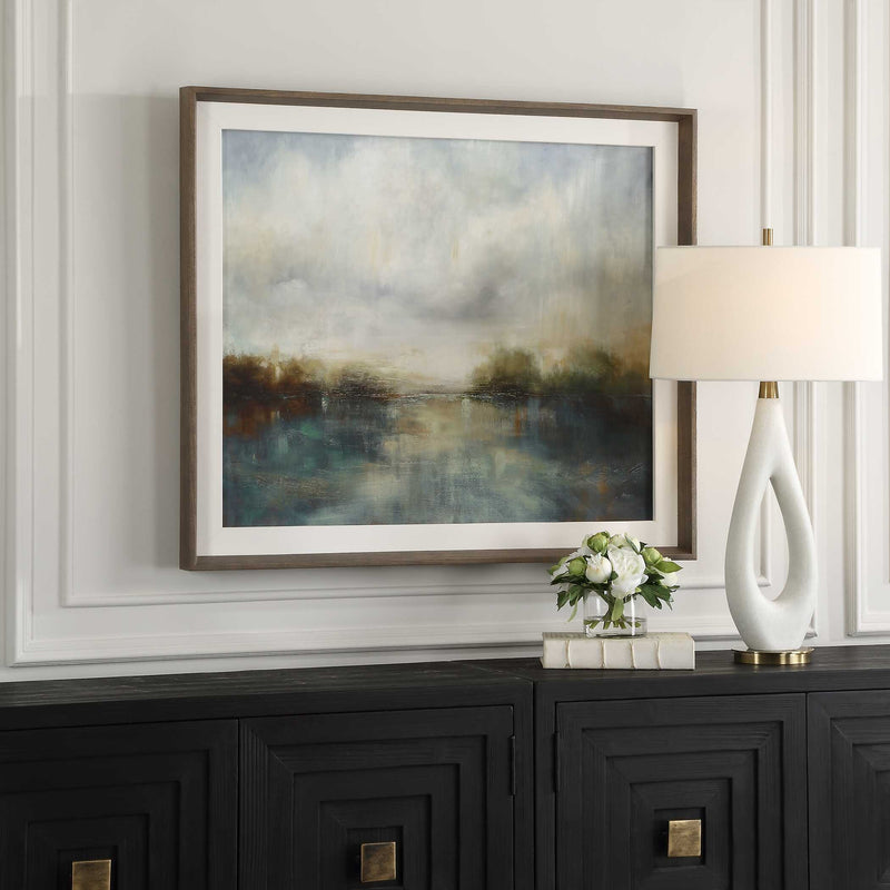 Uttermost Blue Reverie Framed Abstract Lake Print