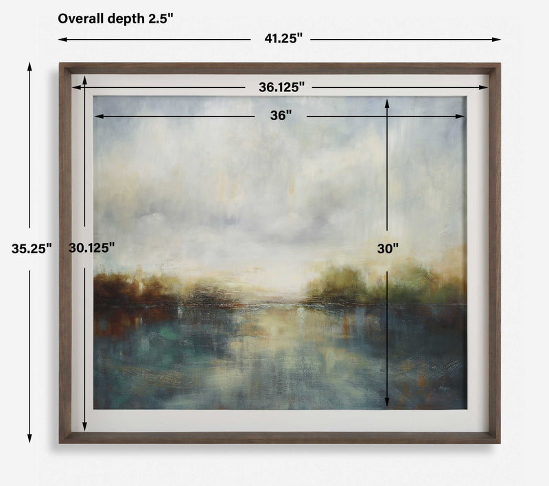 Uttermost Blue Reverie Framed Abstract Lake Print