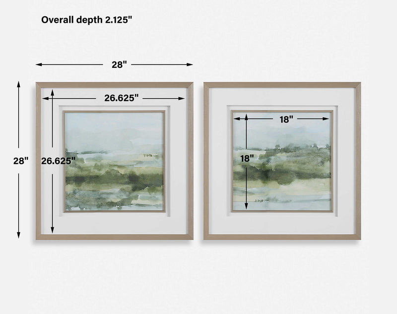 Uttermost Soft Sage Abstract Landscape Prints Set/2