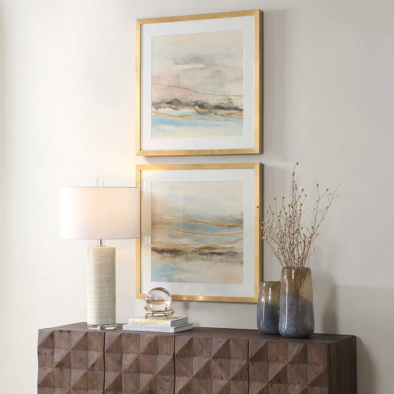 Uttermost So Golden Abstract Landscape Prints Set/2