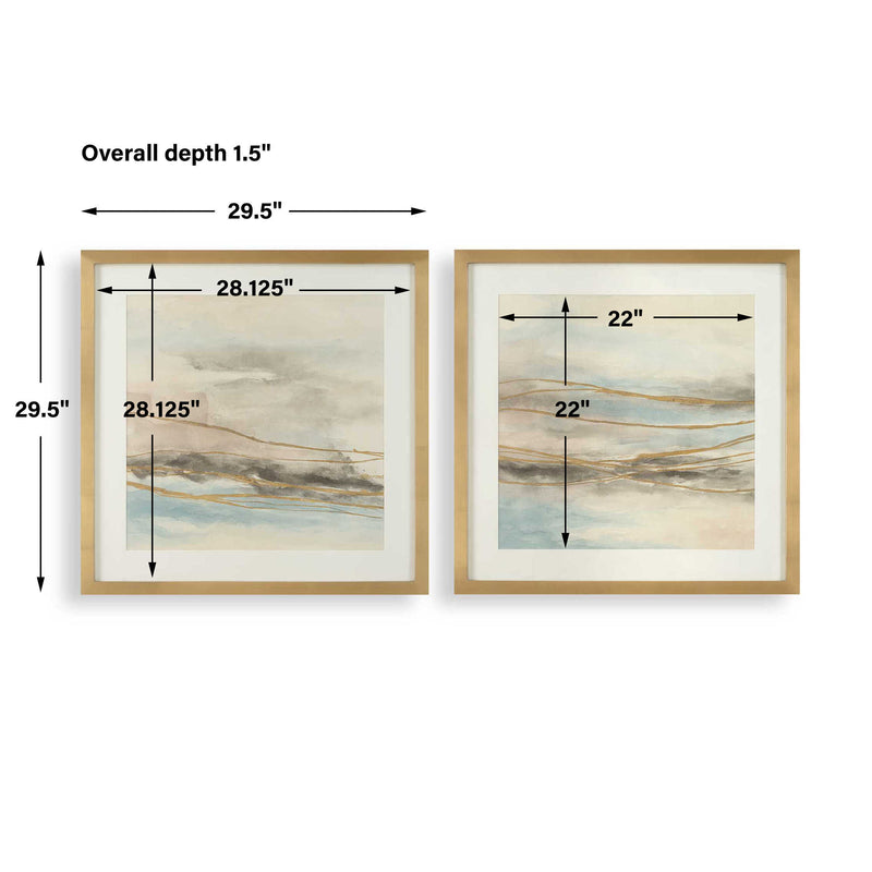 Uttermost So Golden Abstract Landscape Prints Set/2