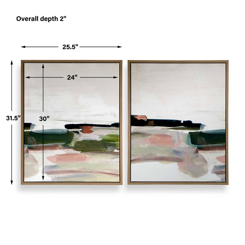 Uttermost Just Peaking Framed Abstract Prints Set/2