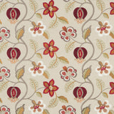 G P & J BAKER - ELVASTON- RED/IVORY - Fabric by the Yard