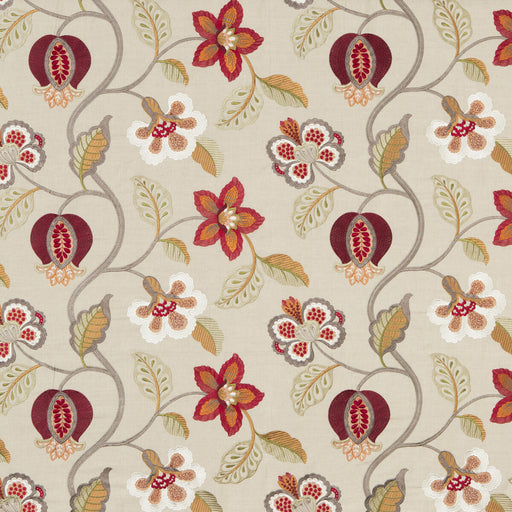 G P & J BAKER - ELVASTON- RED/IVORY - Fabric by the Yard RED/IVORY