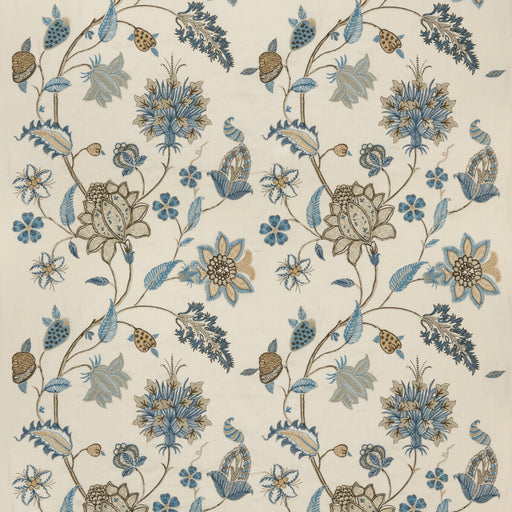 G P & J BAKER - BAKER'S INDIENNE EMBROIDERY- SOFT BLUE - Fabric by the Yard SOFT BLUE