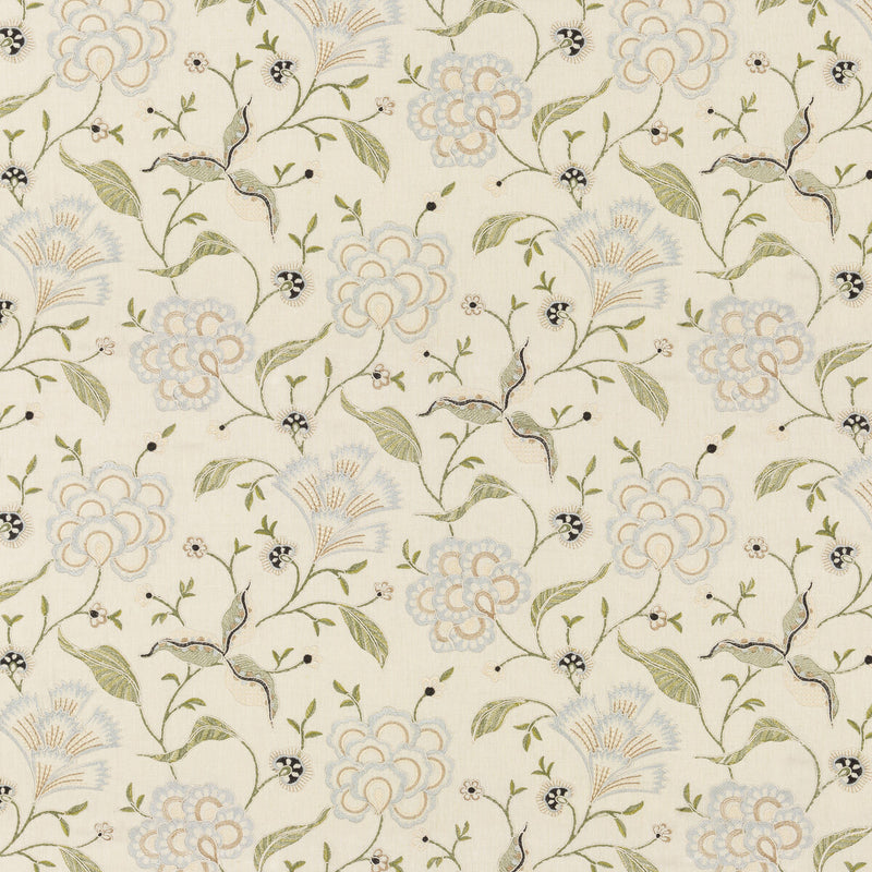 G P & J BAKER - LAMORNA EMBROIDERY- LINEN - Fabric by the Yard LINEN