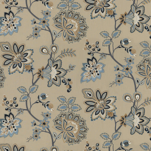 G P & J BAKER - BURFORD EMBROIDERY- BLUE - Fabric by the Yard BLUE