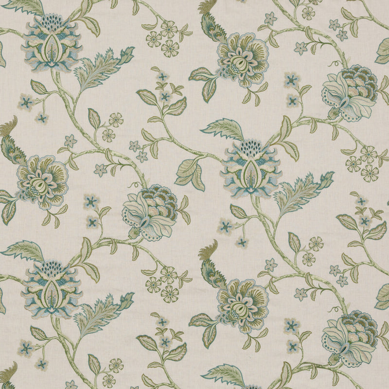 G P & J BAKER - SUDBURY- TEAL - Fabric by the Yard TEAL