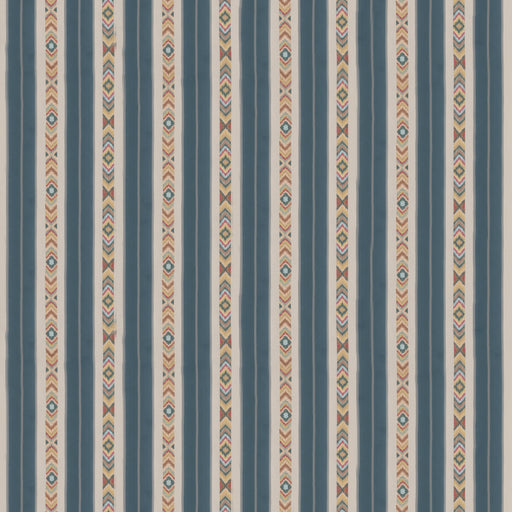 G P & J BAKER - ASHLAR STRIPE- BLUE - Fabric by the Yard BLUE