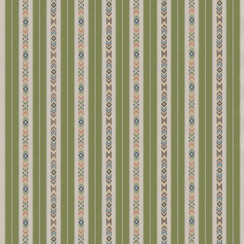 G P & J BAKER - ASHLAR STRIPE- EMERALD - Fabric by the Yard EMERALD