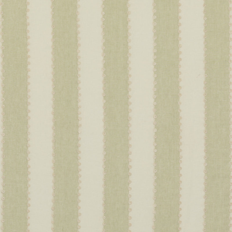 G P & J BAKER - ASHMORE STRIPE- GREEN - Fabric by the Yard GREEN