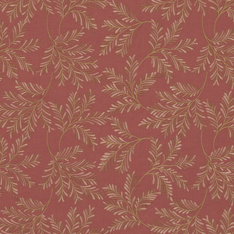 G P & J BAKER - CHELSEA FERN- RED - Fabric by the Yard RED