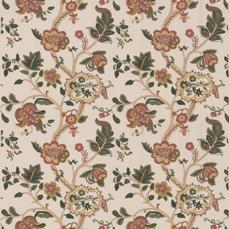 G P & J BAKER - CHEWTON- ROSE/GREEN - Fabric by the Yard ROSE/GREEN