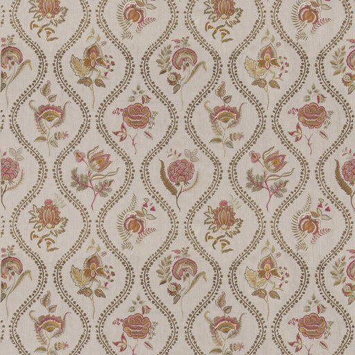 G P & J BAKER - BURFORD EMBROIDERY- RED/BRONZE - Fabric by the Yard RED/BRONZE