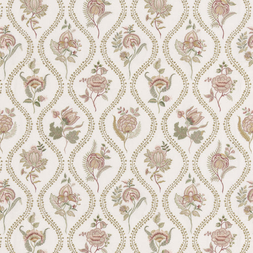 G P & J BAKER - BURFORD EMBROIDERY- ROSE/CREAM - Fabric by the Yard ROSE/CREAM