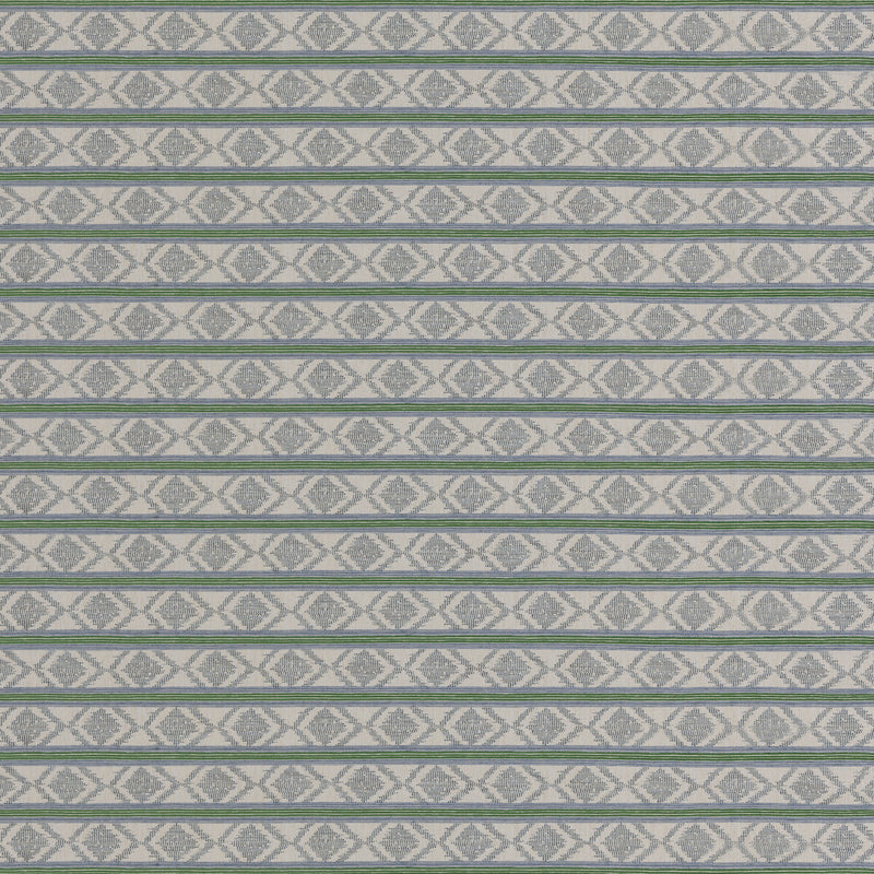 G P & J BAKER - BURFORD STRIPE- BLUE/GREEN - Fabric by the Yard BLUE/GREEN