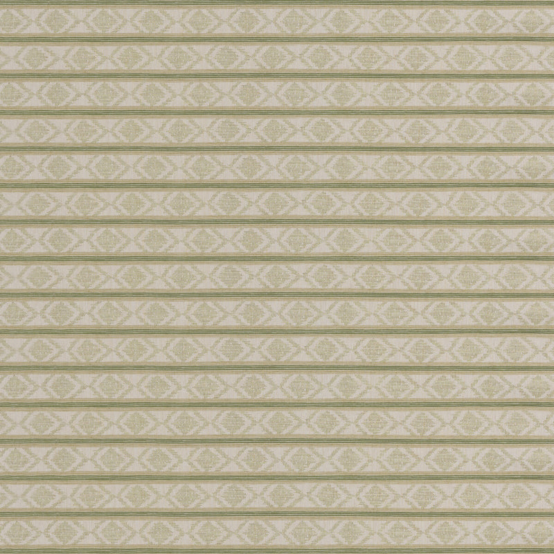 G P & J BAKER - BURFORD STRIPE- GREEN - Fabric by the Yard GREEN