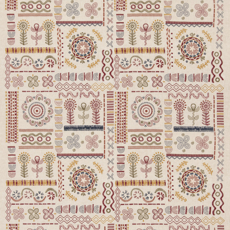 G P & J BAKER - SPIN OFF- RED/GREEN - Fabric by the Yard RED/GREEN