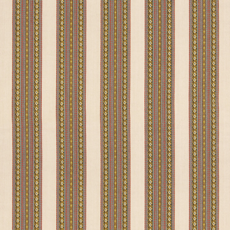 G P & J BAKER - WORLDS APART- AQUA/OCHRE - Fabric by the Yard AQUA/OCHRE