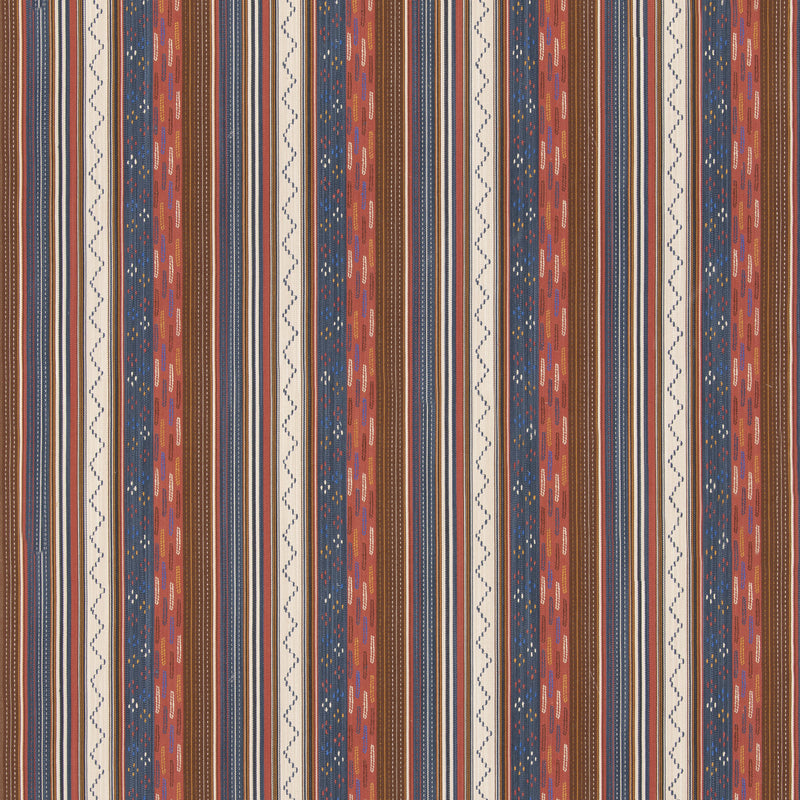 G P & J BAKER - RUNAWAY- CORAL/INDIGO - Fabric by the Yard CORAL/INDIGO