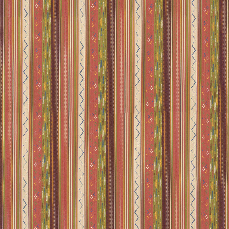 G P & J BAKER - RUNAWAY- CORAL/GREEN - Fabric by the Yard CORAL/GREEN