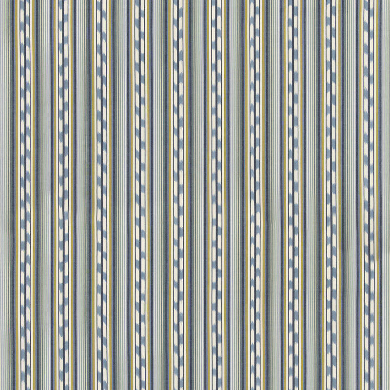G P & J BAKER - HALKI STRIPE- TEAL/OCHRE - Fabric by the Yard TEAL/OCHRE