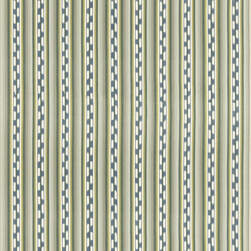 G P & J BAKER - HALKI STRIPE- EMERALD/BLUE - Fabric by the Yard EMERALD/BLUE