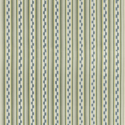 G P & J BAKER - HALKI STRIPE- EMERALD/BLUE - Fabric by the Yard EMERALD/BLUE