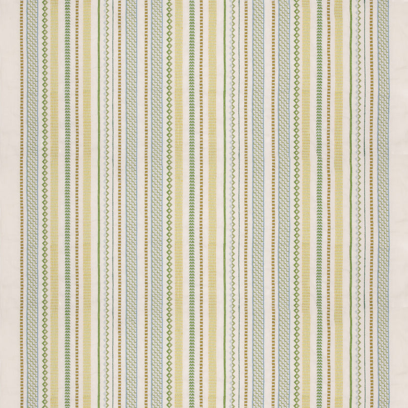 G P & J BAKER - TUDOR STRIPE- GREEN - Fabric by the Yard GREEN