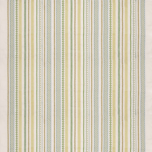 G P & J BAKER - TUDOR STRIPE- GREEN - Fabric by the Yard GREEN