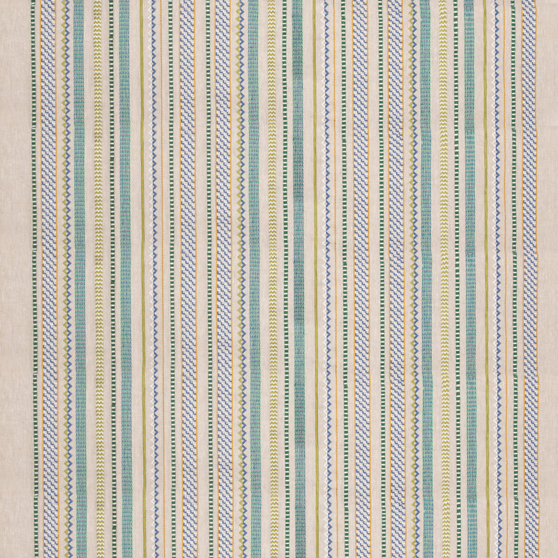 G P & J BAKER - TUDOR STRIPE- GREEN/BLUE - Fabric by the Yard GREEN/BLUE