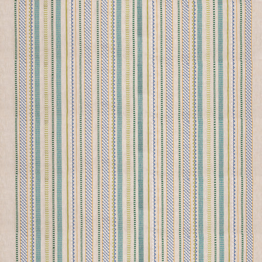 G P & J BAKER - TUDOR STRIPE- GREEN/BLUE - Fabric by the Yard GREEN/BLUE
