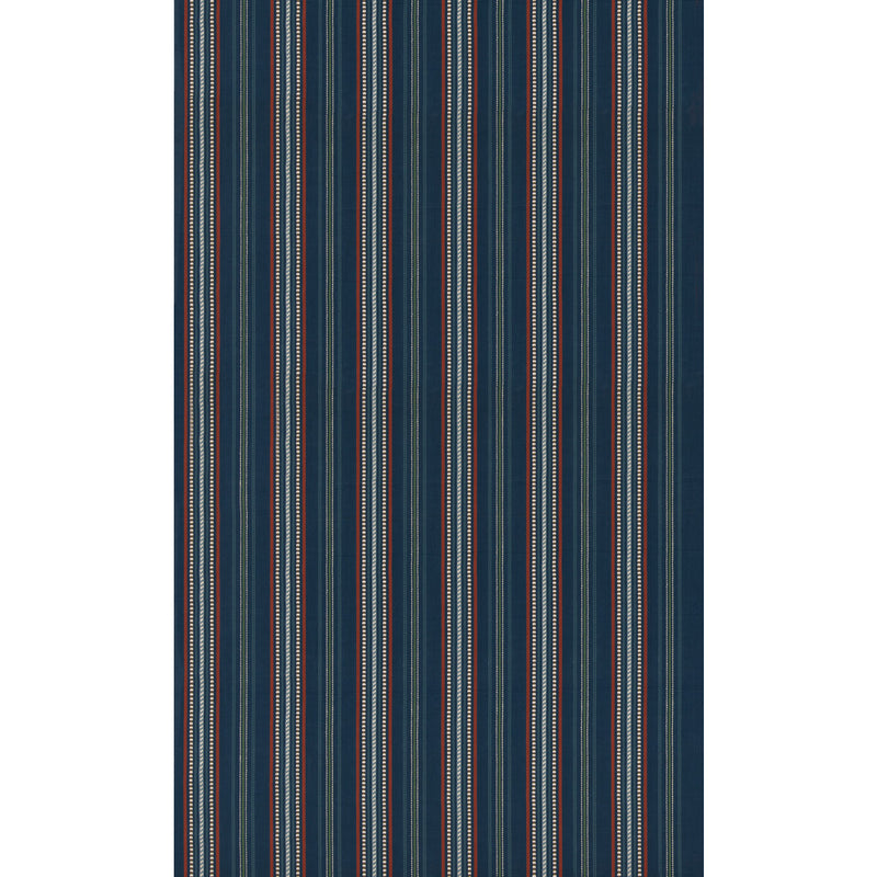 G P & J BAKER - RUFUS STRIPE- INDIGO - Fabric by the Yard INDIGO