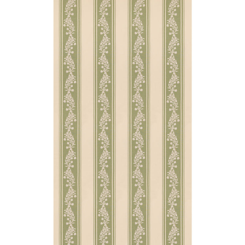 G P & J BAKER - ALDBURY STRIPE- GREEN - Fabric by the Yard GREEN