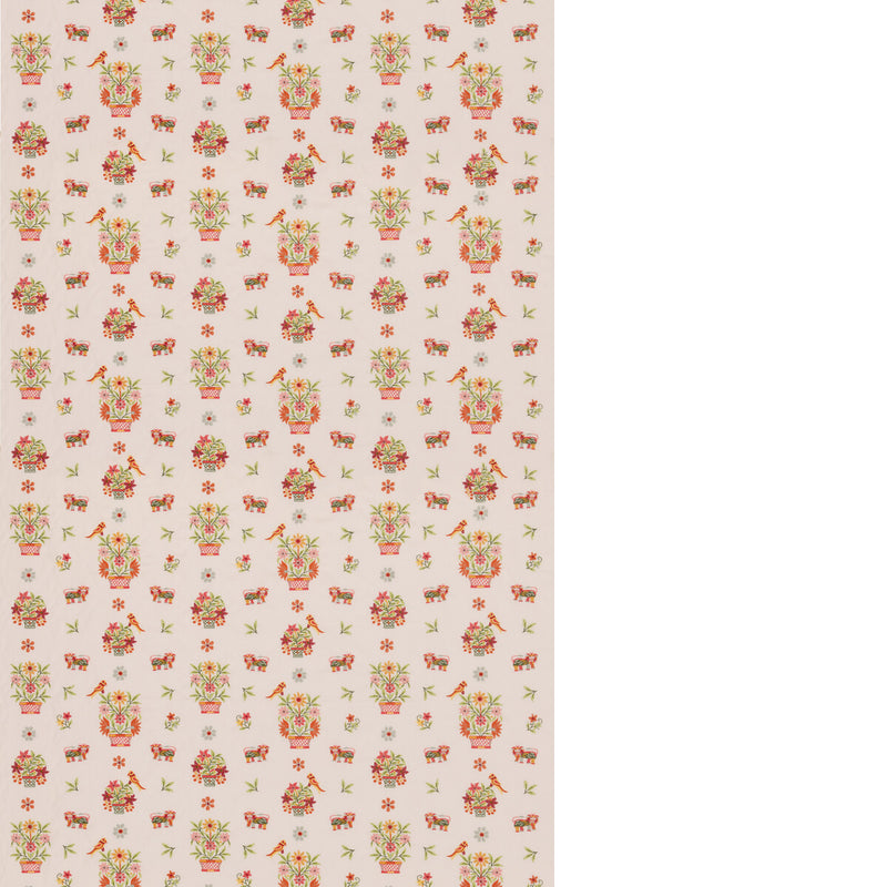 G P & J BAKER - ROAR STITCH- GREEN - Fabric by the Yard GREEN