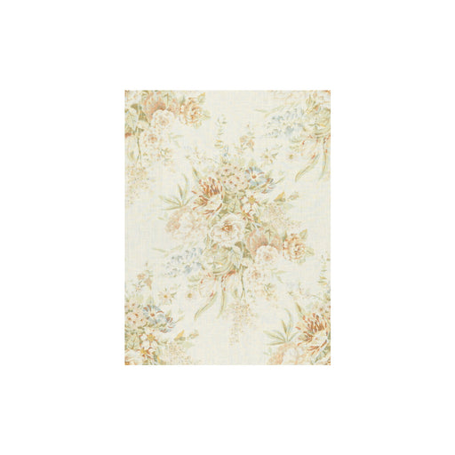 LEE JOFA - SHERBOURNE II- PEACH/AQUA - Fabric by the Yard PEACH/AQUA