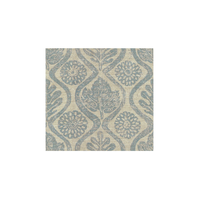 LEE JOFA - OAKLEAVES- BLUE/OATMEAL - Fabric by the Yard BLUE/OATMEAL