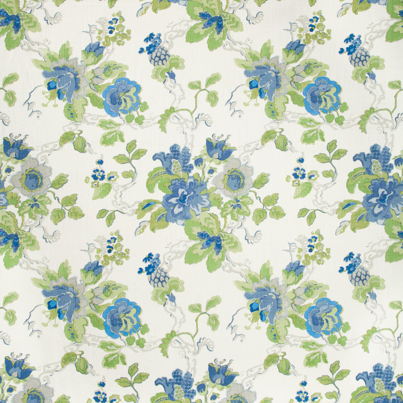 LEE JOFA - PARNHAM- CORNFLOWER/LIME - Fabric by the Yard CORNFLOWER/LIME