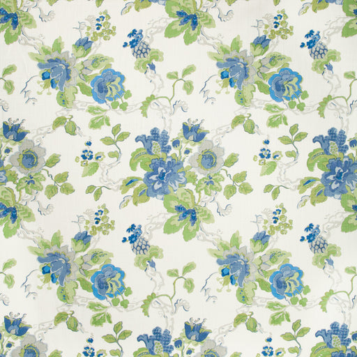 LEE JOFA - PARNHAM- CORNFLOWER/LIME - Fabric by the Yard CORNFLOWER/LIME