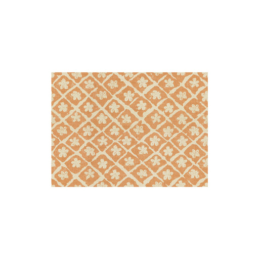 LEE JOFA - POMEROY- PUMPKIN/NATURAL - Fabric by the Yard PUMPKIN/NATURAL