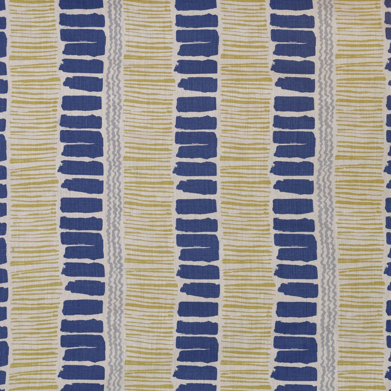 LEE JOFA - SALTAIRE- INDIGO/YELLOW/AQUA - Fabric by the Yard INDIGO/YELLOW/AQUA