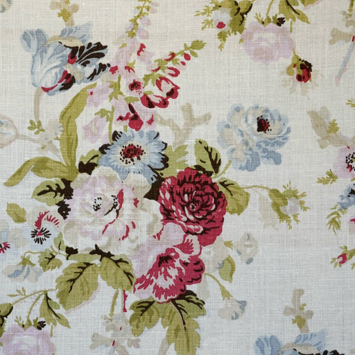 LEE JOFA - GRENVILLE LINEN- PINK/GREEN - Fabric by the Yard PINK/GREEN