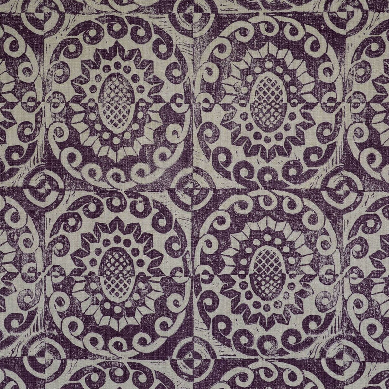 LEE JOFA - PINEAPPLE ON RUSTIC- AUBERGINE - Fabric by the Yard AUBERGINE