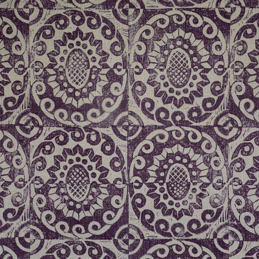 LEE JOFA - PINEAPPLE ON RUSTIC- AUBERGINE - Fabric by the Yard AUBERGINE